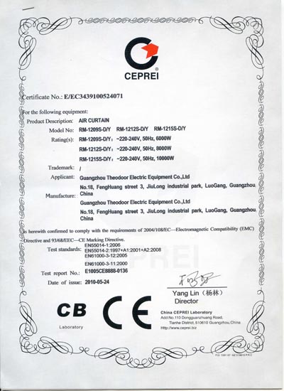 热风幕CE认证
